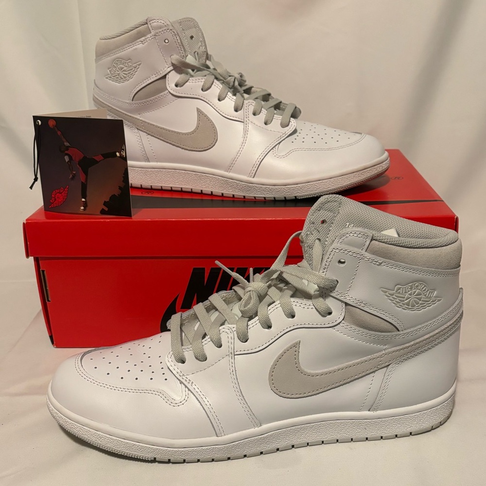 Nike Air Jordan 1 Retro High '85 Neutral Grey White BQ4422-100 Men's Size 14